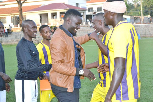 Bisaso celebrates victory with his Proline players recently
