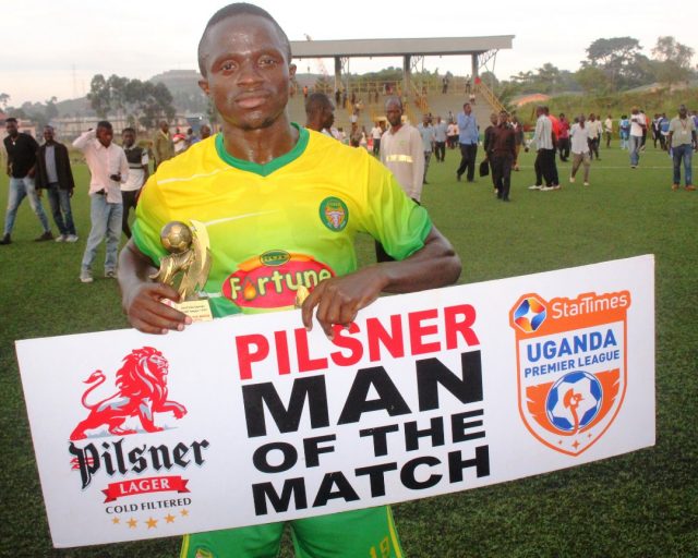 Timothy Owori was named the Pilsner player of the match