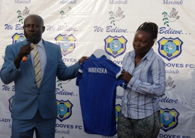 Lady Doves unveiled at Lady Doves FC by club director Julius Mugisha