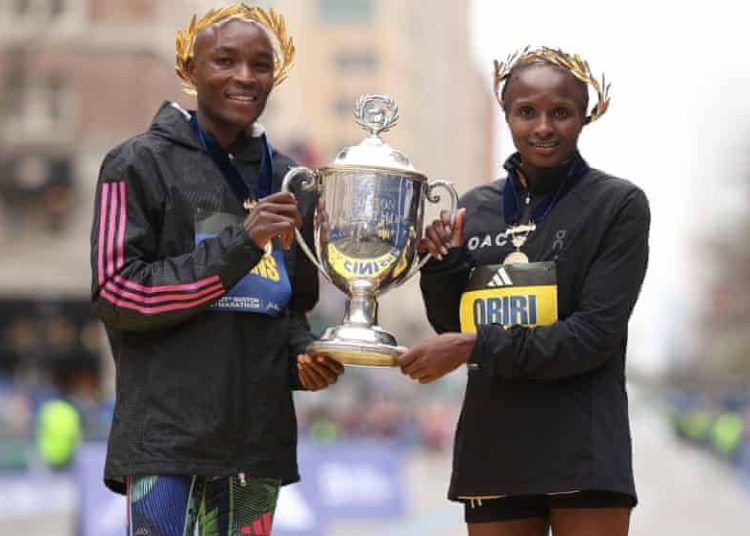 Kenyans sweep Boston Marathon but Eliud Kipchoge misses out on podium
