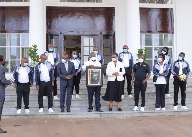East Africa Pamoja AFCON 2027 bid handed to President Museveni