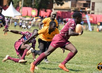 Rams in action at the recently concluded national 7s series. The side will host the Kigezi High Altitude Rugby 7s in Kabale next weekend.